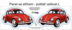MOB Panel k ušití  - 3D dekorativní polštář velikost L - červené retro auto výběr z variant