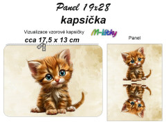 MOB Panel k ušití - kapsička k nákupní tašce/kosmetická taštička - kotě vlastní tisk na objednávku