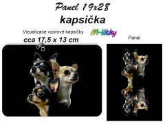 MOB Panel k ušití - kapsička k nákupní tašce/kosmetická taštička - Čivava vlastní tisk na objednávku