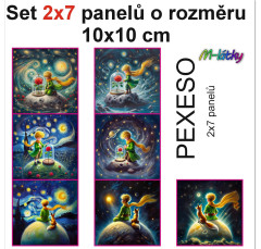 OB Set 14ti panelů o rozměru 10x10 cm (PEXESO 2x7 obrázků) - Malý princ náš tisk na objednávku
