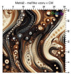OB Metráž ornamenty marble v odstínech hnědé (mocha) náš tisk na objednávku – výběr z materiálů