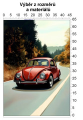 MOB Panel - výběr z rozměrů - červené auto Materiál - výběr z variant