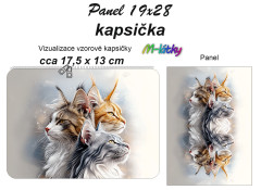 MOB Panel k ušití - kapsička k nákupní tašce/kosmetická taštička - Mainská mývalí kočka vlastní tisk na objednávku