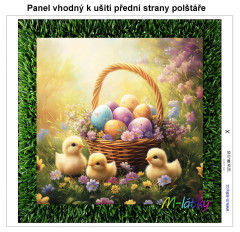 MOB Panel k ušití  - dekorativní polštář - velikonoční kuřátka výběr z variant