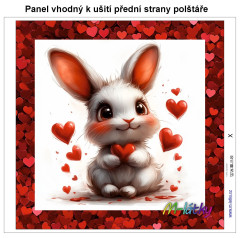 MOB Panel k ušití  - dekorativní polštář - Zamilovaný králík výběr z variant