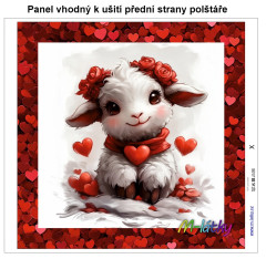 MOB Panel k ušití  - dekorativní polštář - Zamilovaná ovečka výběr z variant