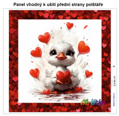 MOB Panel k ušití  - dekorativní polštář - Zamilovaná kachna výběr z variant