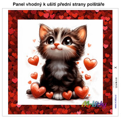 MOB Panel k ušití  - dekorativní polštář - Zamilovaná kočka výběr z variant