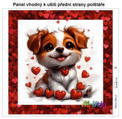 MOB Panel k ušití  - dekorativní polštář - Zamilovaný pes výběr z variant