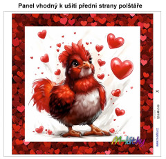 MOB Panel k ušití  - dekorativní polštář - Zamilovaný kohout výběr z variant