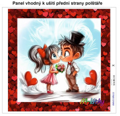 MOB Panel k ušití  - dekorativní polštář - Zamilovaní výběr z variant