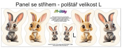 MOB Panel k ušití  - 3D dekorativní polštář velikost L - zajíci výběr z variant