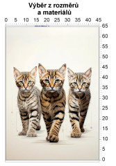 MOB Panel - výběr z rozměrů - tři kočky Materiál - výběr z variant