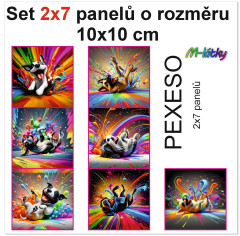 MOB Set 14ti panelů o rozměru 10x10 cm (PEXESO 2x7 obrázků) - Bláznivý psi náš tisk na objednávku