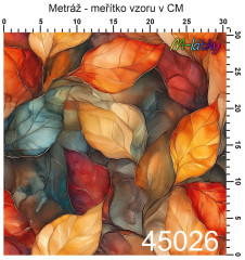 OB Metráž podzimní listy náš tisk na objednávku – výběr z materiálů