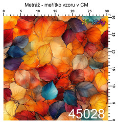 OB Metráž podzimní listy náš tisk na objednávku – výběr z materiálů