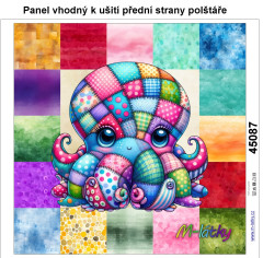 OB Panel k ušití  - dekorativní polštář - Patchworková zvířátka - chobotnice výběr z variant