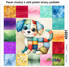 OB Panel k ušití  - dekorativní polštář - Patchworková zvířátka - pes výběr z variant
