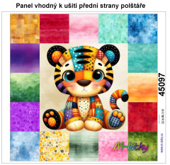 OB Panel k ušití  - dekorativní polštář - Patchworková zvířátka - tygr výběr z variant