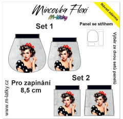 MOB Panel - Mincovka Flexi (pérko 8,5 nebo 10 cm) - retro žena tisk na objednávku