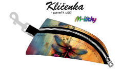 MOB Panel k ušití - Klíčenka Iva - vintage vážka tisk na objednávku