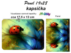 MOB Kapsička k nákupní tašce/kosmetická taštička - beruška Panel k ušití - náš tisk na objednávku