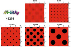 OB Vzor - puntíky černá/červená (CMYK 0,100,100,0) výběr z variant materiálu -  tisk na objednávku