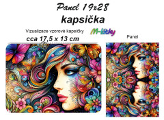 MOB Kapsička k nákupní tašce/kosmetická taštička - tvář v květech Panel k ušití - náš tisk na objednávku