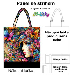 MOB Panel se střihem - nákupní taška - tvář v květech výběr z typu a materiálu