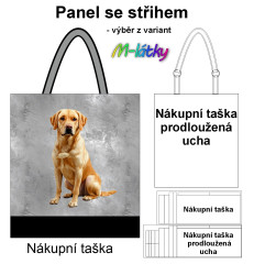 MOB Nákupní taška - zlatý retrívr Panel k ušití, výběr z variant - náš tisk na objednávku