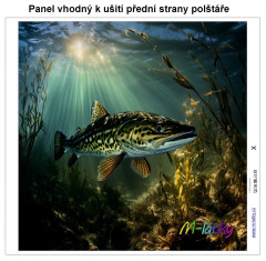 MOB Panel k ušití  - dekorativní polštář - štika výběr z variant