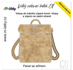 MOB Panel se střihem - Velký rolovací batoh Elf - vzor staré kůže fotonávod v popisu produktu