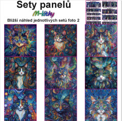 OB Set panelů dle výběru - barevné kočky na objednávku - výběr z rozměrů a materiálů - vzhled jednotlivých setů foto 2