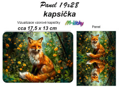 MOB Panel k ušití - kapsička k nákupní tašce/kosmetická taštička - liška vlastní tisk na objednávku