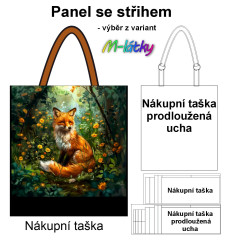 MOB Panel se střihem - nákupní taška - liška výběr z typu a materiálu