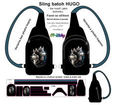 MOB B - Panel k ušití -Sling batoh Hugo s přední kapsou nebo bez - husky Kočárkovina - fotonávod v popisu produktu