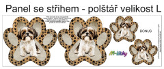 MOB Panel k ušití  - 3D dekorativní polštář velikost L-tlapka - Shih-tzu výběr z variant