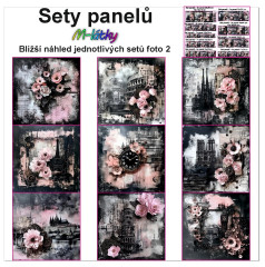 MOB Set panelů dle výběru - vintage města s květy na objednávku - výběr z rozměrů a materiálů - vzhled jednotlivých setů foto 2