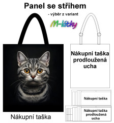 MOB Nákupní taška - kočka Panel k ušití, výběr z variant - náš tisk na objednávku