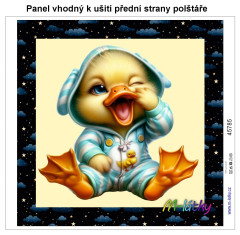 OB Panel k ušití  - dekorativní polštář - ospalá zvířátka - kachna výběr z variant