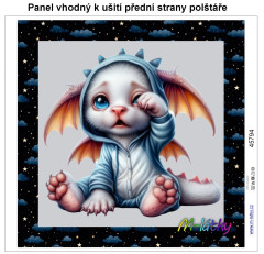 OB Panel k ušití  - dekorativní polštář - ospalá zvířátka - drak výběr z variant