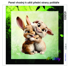 MOB Panel k ušití  - dekorativní polštář - udivení králíci výběr z variant