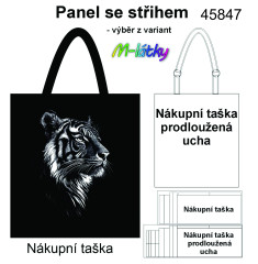 MOB Nákupní taška - bílý tygr Panel k ušití, výběr z variant - náš tisk na objednávku