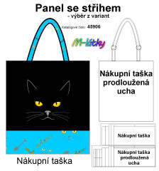 MOB Nákupní taška - kočka Panel k ušití, výběr z variant - náš tisk na objednávku