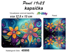 MOB Panel k ušití - kapsička k nákupní tašce/kosmetická taštička - květ mandala vlastní tisk na objednávku
