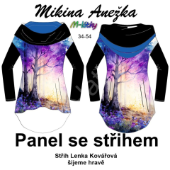 OB K - Panel se střihem -  mikina/tričko Anežka - nakombinujte si varianty s kapucí, rukávy, nebo bez - Magický les digitální tisk m-látky – výběr z rozměrů a mateirálů