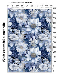 MOB Panel - výběr z rozměrů - modré květy Materiál - výběr z variant