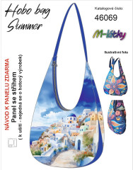 OB Panel k ušití  - Hobo bag Summer - Řecko Santorini - výběr z materiálů