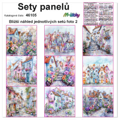 MOB Set panelů dle výběru - malované jarní domečky na objednávku - výběr z rozměrů a materiálů - vzhled jednotlivých setů foto 2