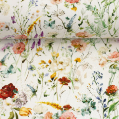 OC Úplet - luční květy - digitální tisk 95% bavlna 5% elastan